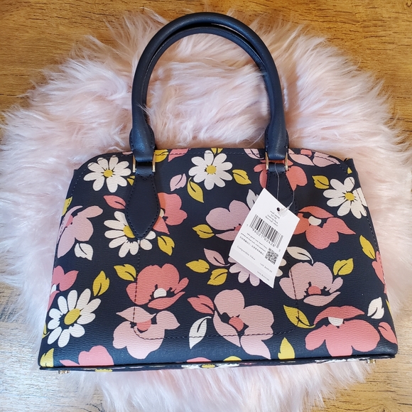 Kate spade road trip small satchel crossbody navy blue floral crossbody handbag - Picture 4 of 5